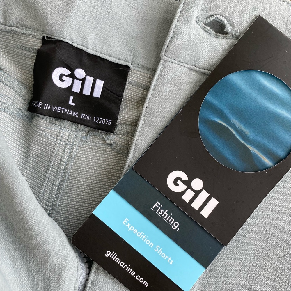 Gill brand men’s gray size large expedition shorts